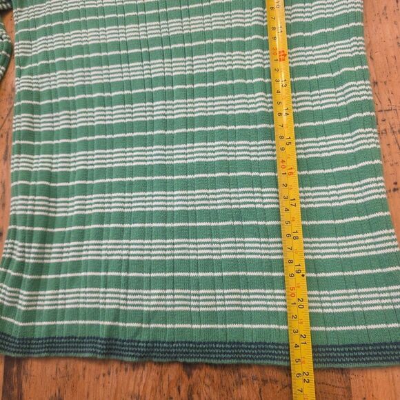 AMERICAN EAGLE Vtg Y2K Kelly‎ Green Striped Ribbed Preppy Top Sz M Bella Swan - Picture 7 of 8